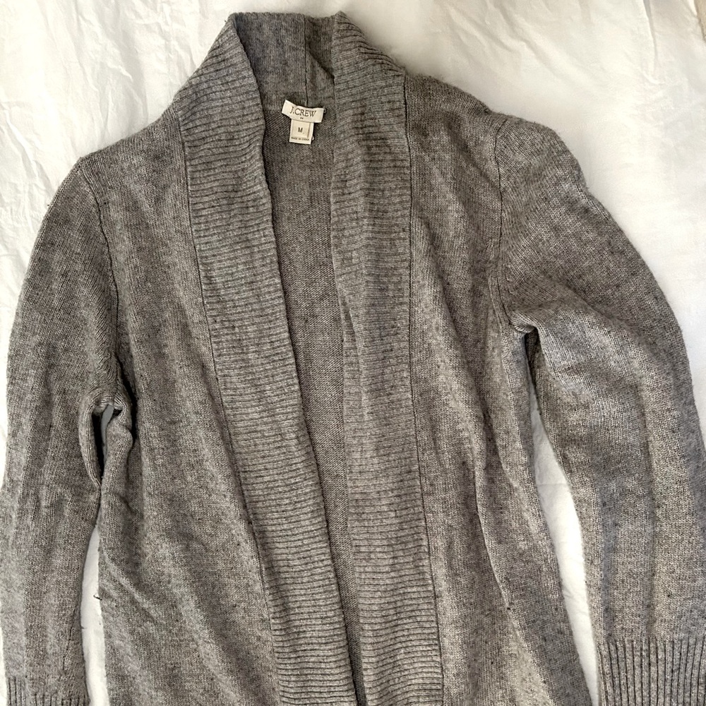 J Crew Wool Open Front Cardigan